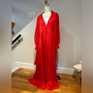 satin maxi dress with tie Formal